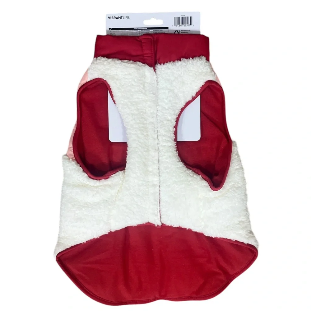 Vibrant Life Sherpa Contrast Yoke Quilted Pet Jacket NEW!